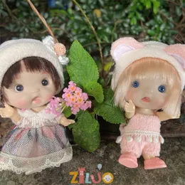 10 cm Mini BJD Doll OB11 Dolls 112 Söt överraskningsleksak för flickor Kawaii Face Body Full Set Kids Gift 240518
