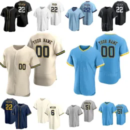 2024 Team Baseball 16 Blake Perkins Jerseys 22 Christian Yelich 51 Freddy Peralta 48 Colin Rea 15 Oliver Dunn 28 Joey Wiemer 6 Owen Miller Lady Mans Child Niangjiuren