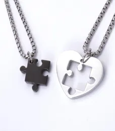 Jigsaw Heart Пара подвесной титановый стальной колье модные украшения для пары подвеска8708547