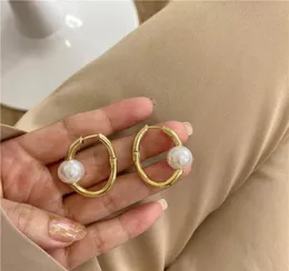 Hoop Huggie Origin Sommer elegant unregelmäßige geometrische Ohrringe für Frauen Faux Pearl Hollow Circle Hängende Ohrringe Jewellery9489854