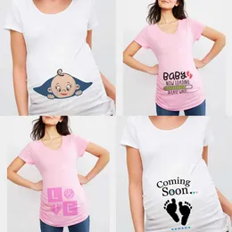 Topy macierzyńskie koszulki Dziecko Wkrótce topy macierzyńskie Baby Carriers T-shirts ciążowe materiały dziecięce na pokładzie H240518