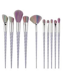 20set Spiral Colorful Pro Makeup Brushes Set Contour Powder Eyeshadow Lip Blush Foundation Powder Kabuki Fan Brush 10pcset G10047818140