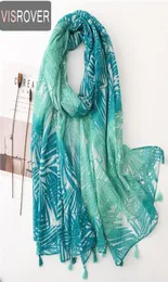 Visrover 2020 Новый летний шарф для женской девушки пляжный платье Top Lady Tropical Print Scarf Sun Screation Shople Wrap2891496