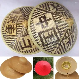Berets Summer Bamboo Skin Hat High Quality Sunscreen Adjustable Large Brimmed Sun Protection Men Women Outdoor