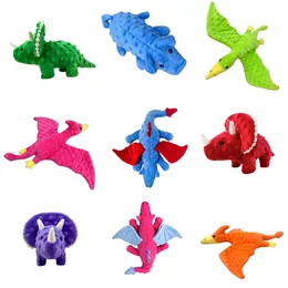 Dinosaur Plush Toys Cugno Dolci Cucciole Denti che macinano i denti per produrre un suono per alleviare la bambola dell'Illuminismo Educazione Bambola Dolli per bambini