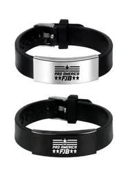 Charm Bracelets LET039S GO Brandon FJB Schwarz Silicon Unisex Armband Edelstahlgeschenke für Frauen und Männer -Fans Sammlung J4706912