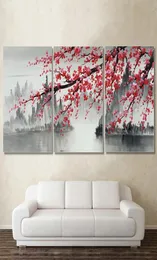 LaeacocoCo 3 Panel Chinesische Leinwand Malerei Moderne Home Dekoration abstrakt