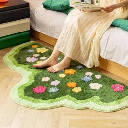 Ковры цветочный коврик Детский декор спальни ковер гостиная эстетическая коврики вход в ванная комната без скольжения коврик для абсорбции