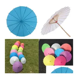 Regenschirme Größe 20 cm chinesische Japanerpaper Parasol Papier Regenschirm für Hochzeit Brautjungfern Party bevorzugt Sommer Sun Shade Kid Drop Deli DH0FE