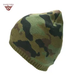 Hnyp Kış Kafataları Beanies UNISEX Moda Çift Katman için Sıcak Kamuflaj Örme Şapkalar Artı Pazen Kapakları Açık Kayak Beanies7474123