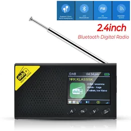 Rádio FM de 24 polegadas portátil LCD Display Bluetooth 50 Digital estéreo DAB Receptor de Audio Player 240506