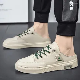 Slippare Designer Militära mäns flip-flops Running-Shoes Badskor Slip-On Läder Sandaler Skola Tennis Social Wit