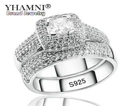 Yamni Luxury Gungagement Double Rings Set Original Real 925 Silver Silver White Cz Ring Set Set Wedding Fine Jewelry R14990447514410725