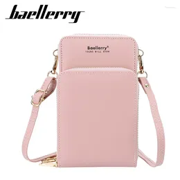 Bag Baellerry Brand 2024 Women's Mini Bags Wallet Three Fold High Capacity Zipper Girls Small Messenger Multi Card Phone