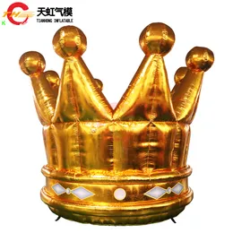 Bezpłatne działanie na świeżym powietrzu Reklama 4 mh nadmuchiwana królewska korona model Golden Crown Advertising Party Dekoracja