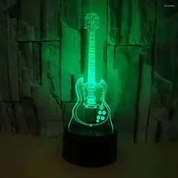 Lampade da tavolo Creative Guitar 3D Night DECO Colorfulgift Atmosphere Art Lam lampada a led Switch Touch Switch Factory Wholesale all'ingrosso