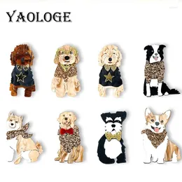 Broşlar Yaologe 2024 Çeşitli köpek ırkları sevimli orijinal tasarım sense hayvan serisi akrilik mücevher el yapımı montaj pim parti hediyesi
