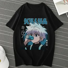 Anime Hunter X Killua Zoldyck T Shirt Menwomen HXH Tshirt Sıradan Artı Beden Sokak Giyim Yaz Men Giyim Üstleri 240510