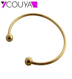 Braccialetti neonati couya Bracciale per perline in acciaio oro in acciaio Jonc Donne Argent Donne Gold Simple sottile braccialetti sottili braccialetti A10055 Q656371595