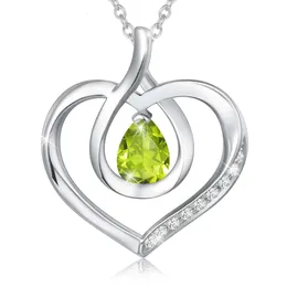 AGVANA Heart Birthstone Mothers Day Mom Sterling Sier Genuine Or Created Gemstone Forever Love Pendant Necklace Fine Jewelry Anniversary Birthday Gifts for