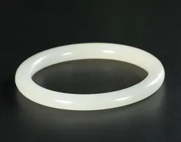 Outras pulseiras enviam certificado natural xinjiang hetian white jade 54mm64mm fino pulseira elegante mamãe para namorada5984196