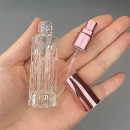 2024 10ml Rose Gold Glass Portable Refillable Perfume Bottle Cosmetic Container Empty Spray Atomizer Travel Small Sample Sub-Bottle - for