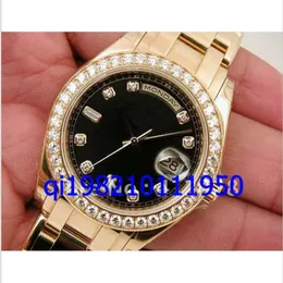 Shippng gratuito Shippng Luxury Uomo maschile masteroro giallo in oro giallo Black Diamond Dial Diamond 18948 Sapphire Glass Automatico Automatico 303G 303G