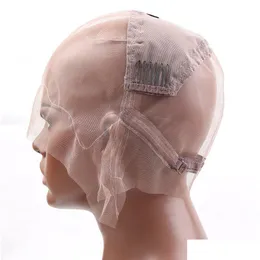 Peruk kepsar bella hår GLUELESS FL LACE CAP för att göra peruker med justerbara remmar och Combs S M L Drop Delivery Products Tillbehör för Otydm