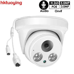 Trådlösa kamerasatser HKTUOYING 3MP 5MP POE IP -kamera H.265 DOME CCTV IPCAMERA Ansiktsdetektering ONVIF för NVR System inomhus Homesecurity Surveillance J240518