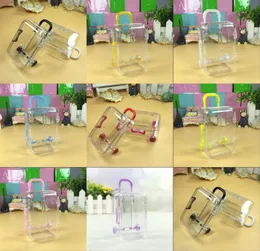 Mini Rolling Travel Corcase Box Box Baby Shower Fedder Favors Acrylic Clear Party Table Decoration Supplies 226 J2838484