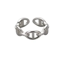925 Серебряное кольцо стерлингового кольца Корейский милый мультипликационный носовой кольца для женщин для женщин минималистская пустого ювелирных украшений подарки 194K67868344260540