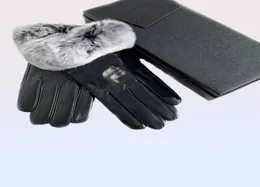 قفازات من جلد الغنم العلامة التجارية والهواتف المحمولة التي تعمل باللمس المحمول شاشة Rabbit Skin Cycling دافئة Fivefinger Gloves9330102