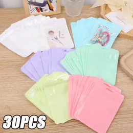 보관 가방 30pcs 보석 쿠키를위한 명확한 창 재사용 가능한 두꺼운 셀프 밀봉 귀여운 선물 포장