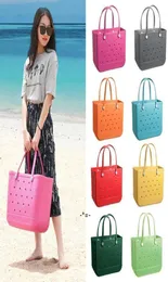 Сумки NewStorage Большой Подобный пляж Цвет летние имитация силиконовой корзины Творческая портативная женская сумка сумки LLF113659321633