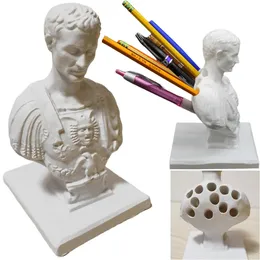 1pc Julius Caesar estátua de escritório de gabinete Decor de caneta Decor Rack Rack de papelaria Professor 240517