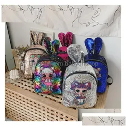 Rucksäcke 3D-Pailletten Kinderbag Holographic Rucksack für Kinder Laser Shining Girls Schoolbag Hochqualität Drop Lieferung Baby Mutter DHMVO