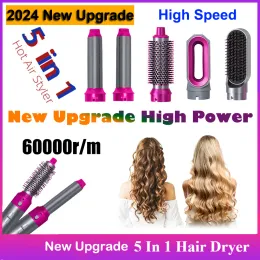 2024 Neues Upgrade 5 in 1 Haartrockner 60000 U / min Hochgeschwindigkeit Heißluftpinsel Haarstyler -Werkzeuge für Dyson Airwrap mit Curling Fass