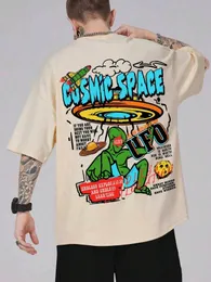 Spazio cosmico UFO Aliens Funny Graphic Stampato Male Tops Fashion Tshirt Summer Casual Cotton Tshirt Thirt Oversazed Ongezed Shee Self 240508