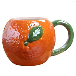 Canecas de cerâmica criativa com abóbora/laranja/morango.