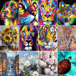 Pintura por números Animais 50x40cm Pictures Óleo Números de pintura de óleo Picture Set Gift Coloring by Numbers Canvas Wall Set4780264