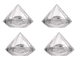 ギフトラップ12pcs透明なダイヤモンドシェイプキャンディボックスウェディングボックスパーティー透明なプラスチック容器ホーム装飾7458926