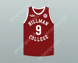 Nome noto personalizzato Youth/Kids Dwayne Wayne 9 Hillman College Maroon Basketball Jersey con Eagle Patch Una diversa S-6XL cucita al mondo.