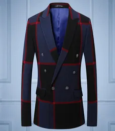 2018 Nowe kombinezony ślubne pary młody Blazer Mens Striped Druku