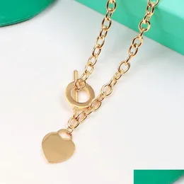 Pendant Necklaces For Women Sier Set Men Trendy Necklace Heart Stainless Steel Designers Jewelry Tennis Party Gifts Drop Delivery Pend Oti8U