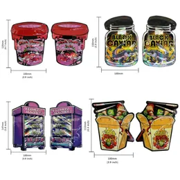 Die Cut Shape Bag Mylar 3.5g Siyah Kiraz Soda Bubblegum Üzüm Hana Hoops Süt Fermuar Torbaları Alüminyum Folyo Hava geçirmez Özel