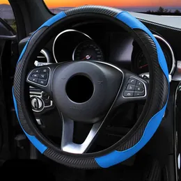 Steering Wheel Covers Automotive parts carbon fiber PU leather steering wheel cover used for Captiva Mitsubishi Lancer Mazda 3 2008 Chevrolet Aveo T240518