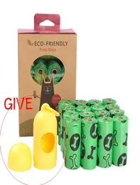 15 por rolo de cão bolsa de resíduos de sacos de animais de estimação Dispensador Biodegradable Sacos de cocô Garantidos à prova de vazamento Sacos de cocô de cocô extra Strong4195211