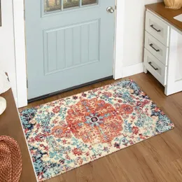 Teppiche Vintage Door Mat Lahome Bohemian Blumenmedaillon-Fläche Rutschfleisch-Waschung Teppich für Badezimmer Küche Waschküche Dekoration