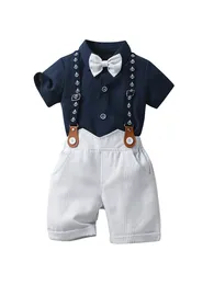 Fashion Camisole Pants For Children Short Hides Formal Shirt Young Boys Girls T-shirt Set Casual Luxury Breattable Shorts Three Piece Set