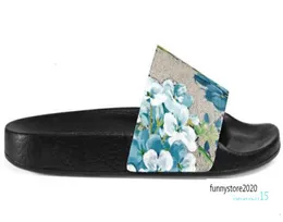 Designer Gummi -Gleitsandale Sandalen Blumenbrokat Männer Ausrüstung Bottoms Flip Flops Frauen gestreifter Strand Kausaler Slipper mit Schachtel US5118128188